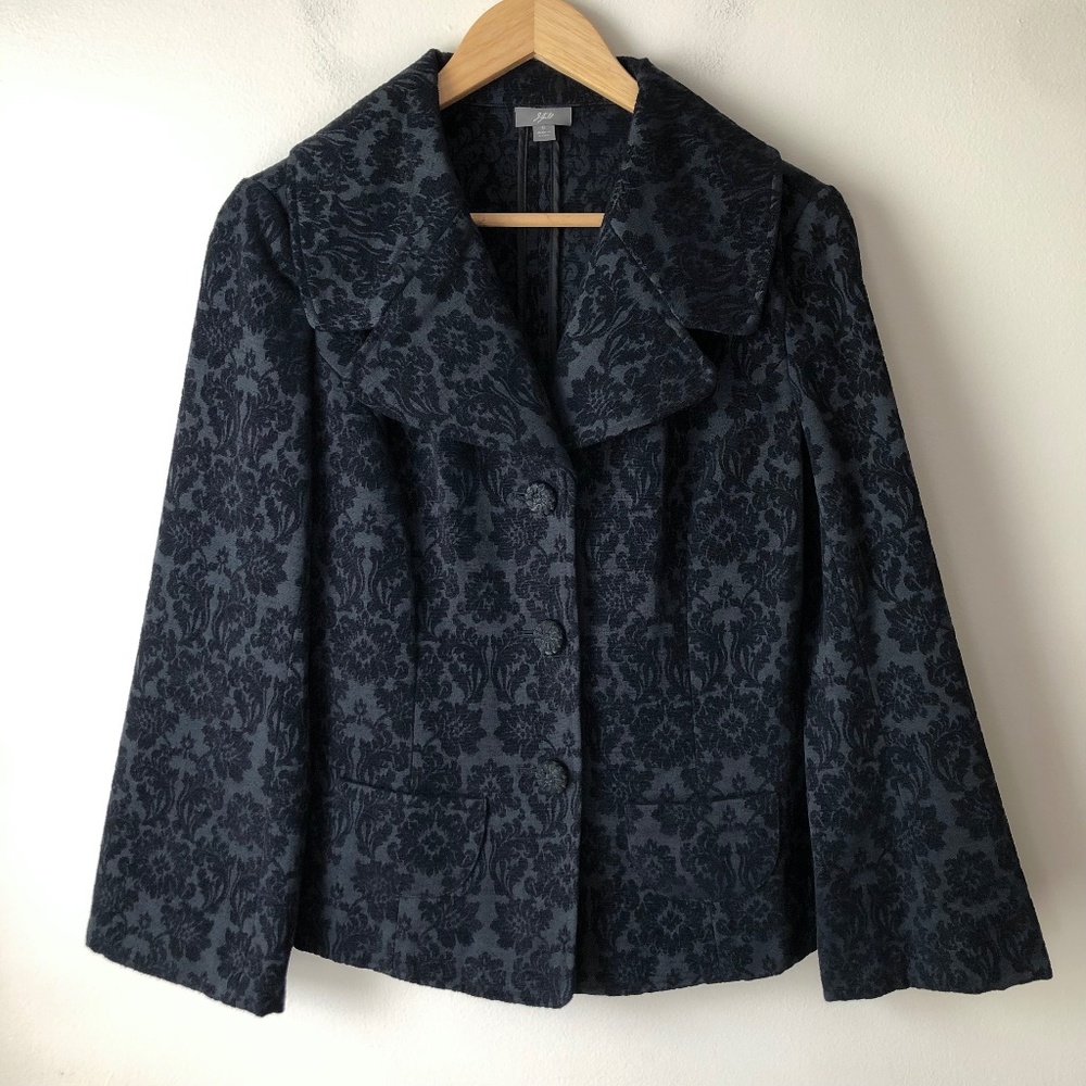 J. Jill Black Floral Blazer